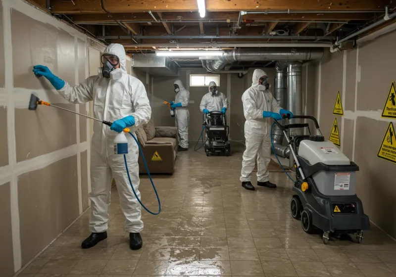 Basement Moisture Removal and Structural Drying process in Hillside Lake, NY